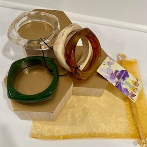 NWT‼️Set of 4 Acrylic Resin Chunky Bangle Bracelets